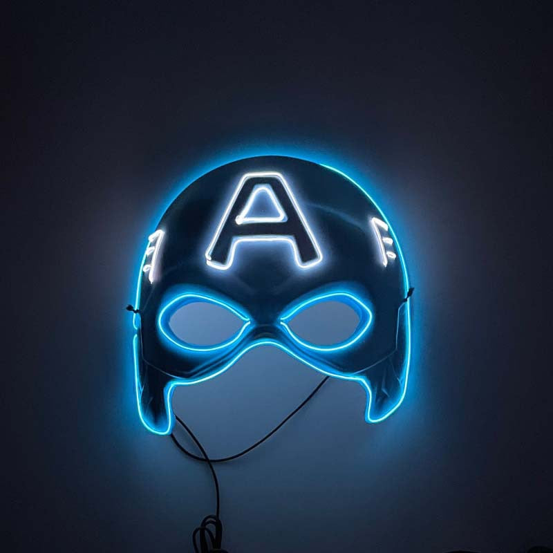 LED Super Hero Mask - Glow like a Hero LED Light-Up Masks for Parties & Performance