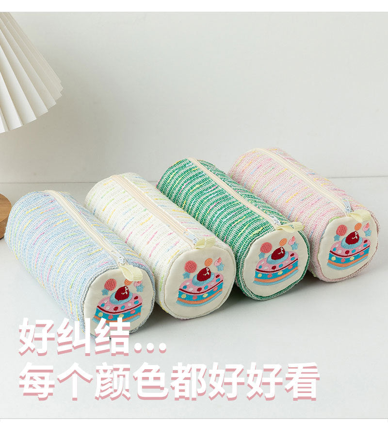 New Cute Cartoon Strawberry Cake Pencil Case Versatile Girly Stationery Storage Bag Large Capacity Pencil Ruler Stationery Box