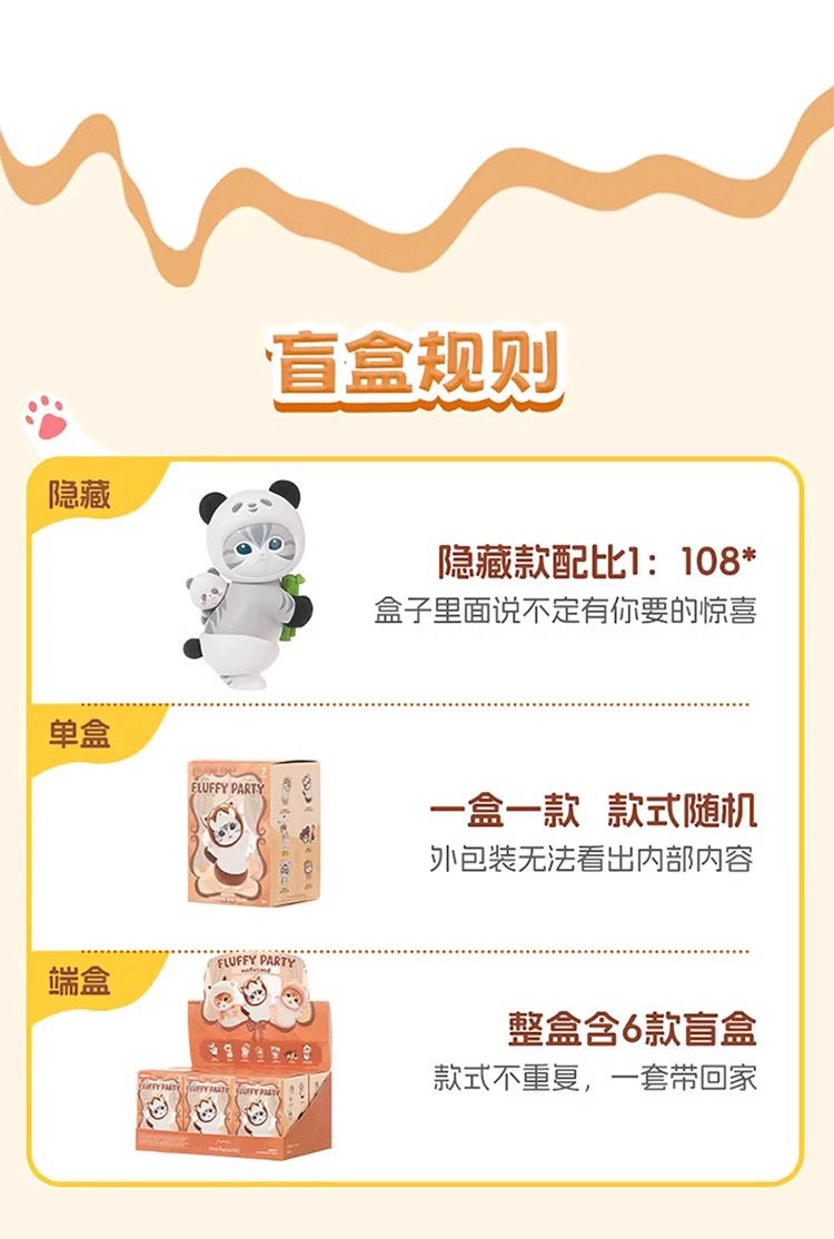 Genuine Cat Fortune Sandy Series Furry Party Blind Box Figurine Cute Cat Doll Gift Ornament Wholesale