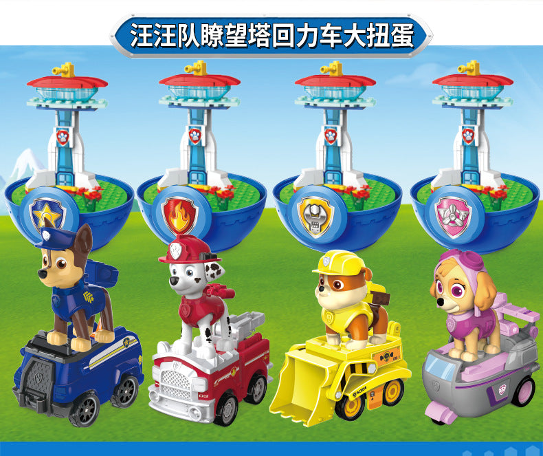New Paw Patrol Pull-Back Car Series Toy Set with Chase and Marshall Scene Children's Birthday Gift Wholesale