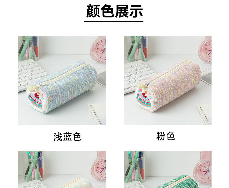 New Cute Cartoon Strawberry Cake Pencil Case Versatile Girly Stationery Storage Bag Large Capacity Pencil Ruler Stationery Box