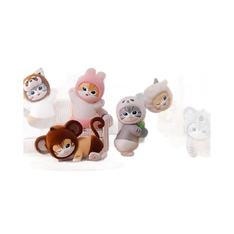 Genuine Cat Fortune Sandy Series Furry Party Blind Box Figurine Cute Cat Doll Gift Ornament Wholesale
