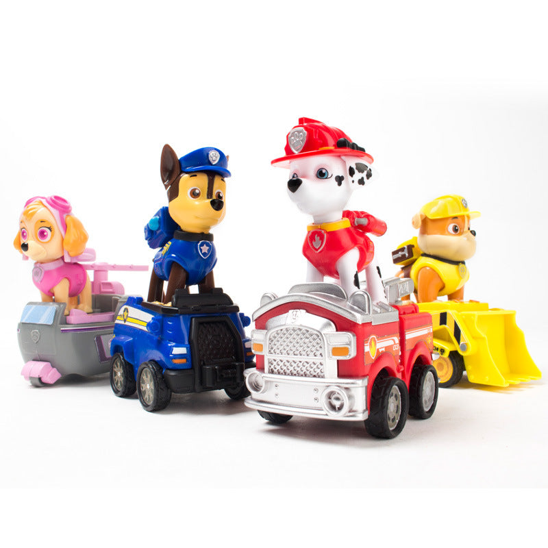 New Paw Patrol Pull-Back Car Series Toy Set with Chase and Marshall Scene Children's Birthday Gift Wholesale