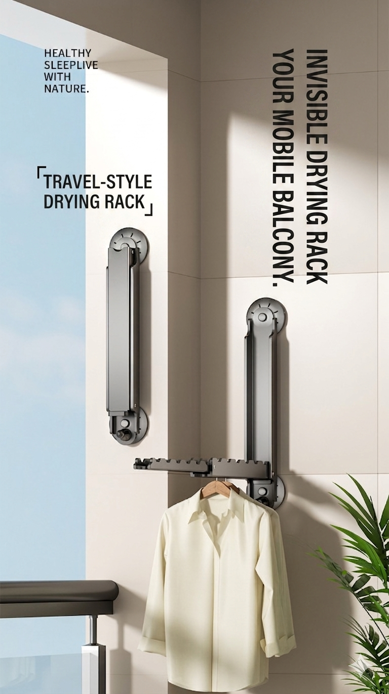 Suction cup invisible clothes rack