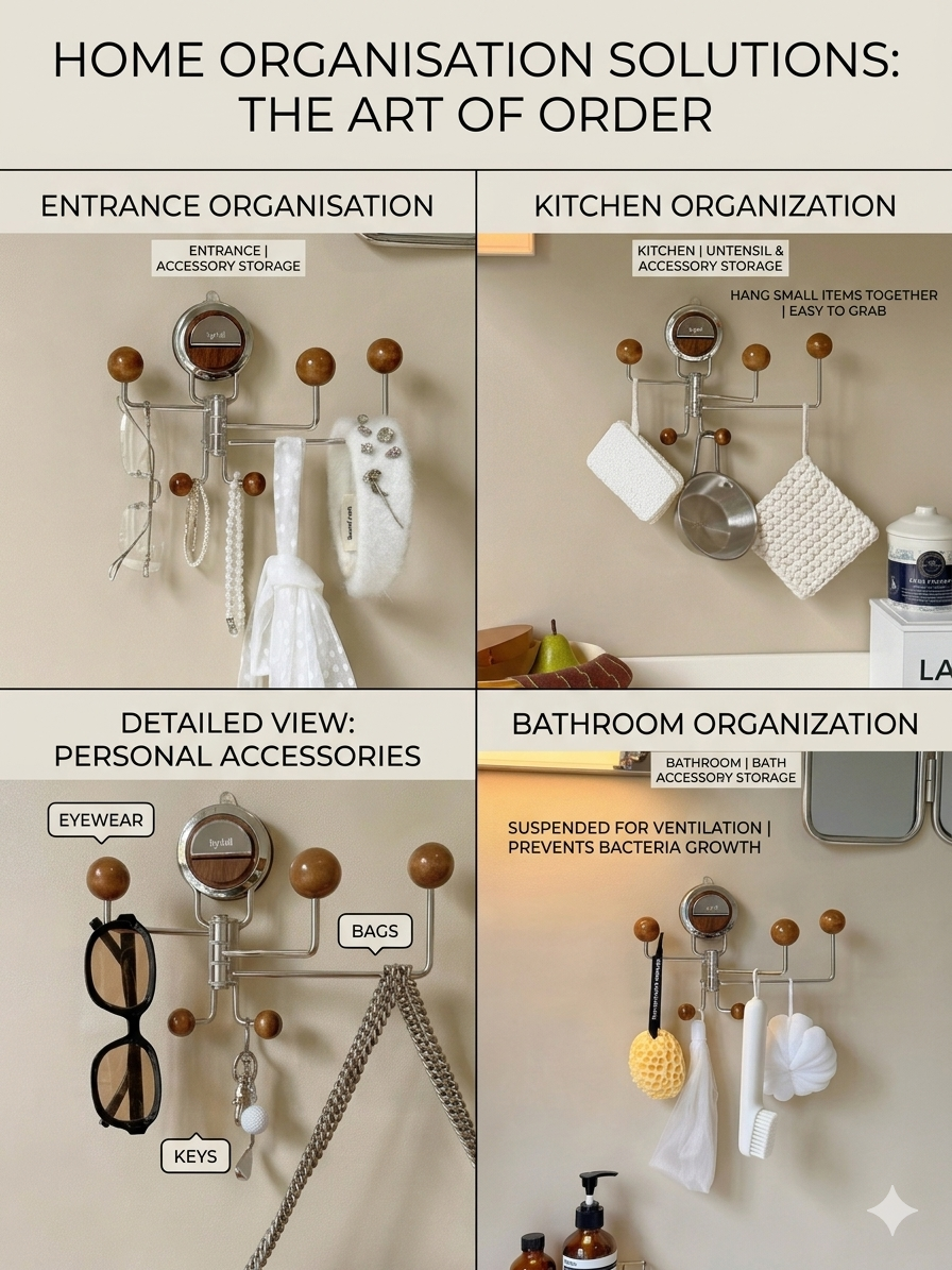 Multi Rod organizer suction cup