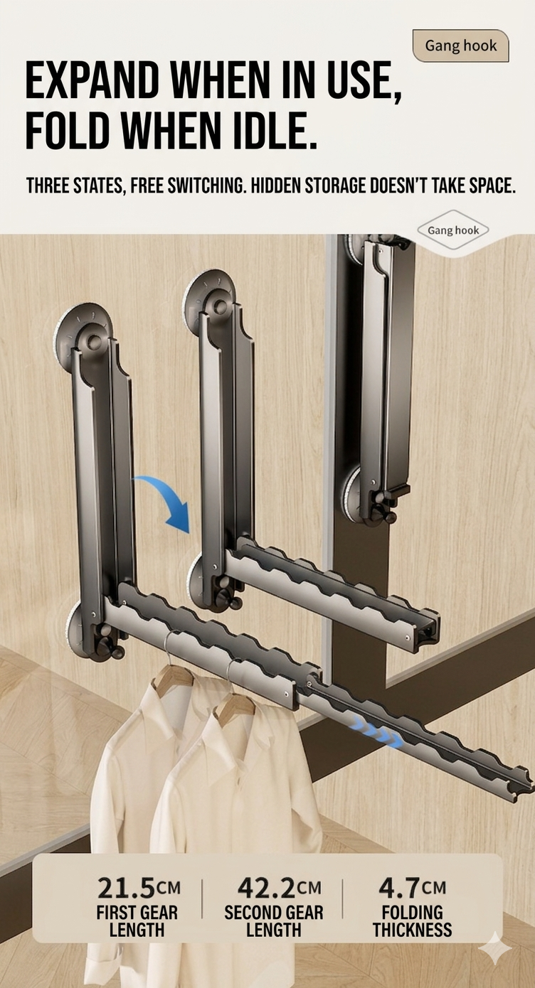 Suction cup invisible clothes rack
