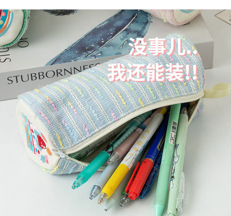 New Cute Cartoon Strawberry Cake Pencil Case Versatile Girly Stationery Storage Bag Large Capacity Pencil Ruler Stationery Box