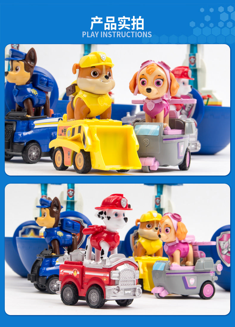 New Paw Patrol Pull-Back Car Series Toy Set with Chase and Marshall Scene Children's Birthday Gift Wholesale